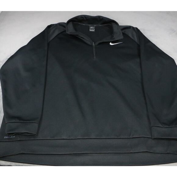Nike Dri-Fit Sweatshirt Mens 4XL Black Pullover 1/2 Zip Moisture Wicking Classic - Picture 1 of 12